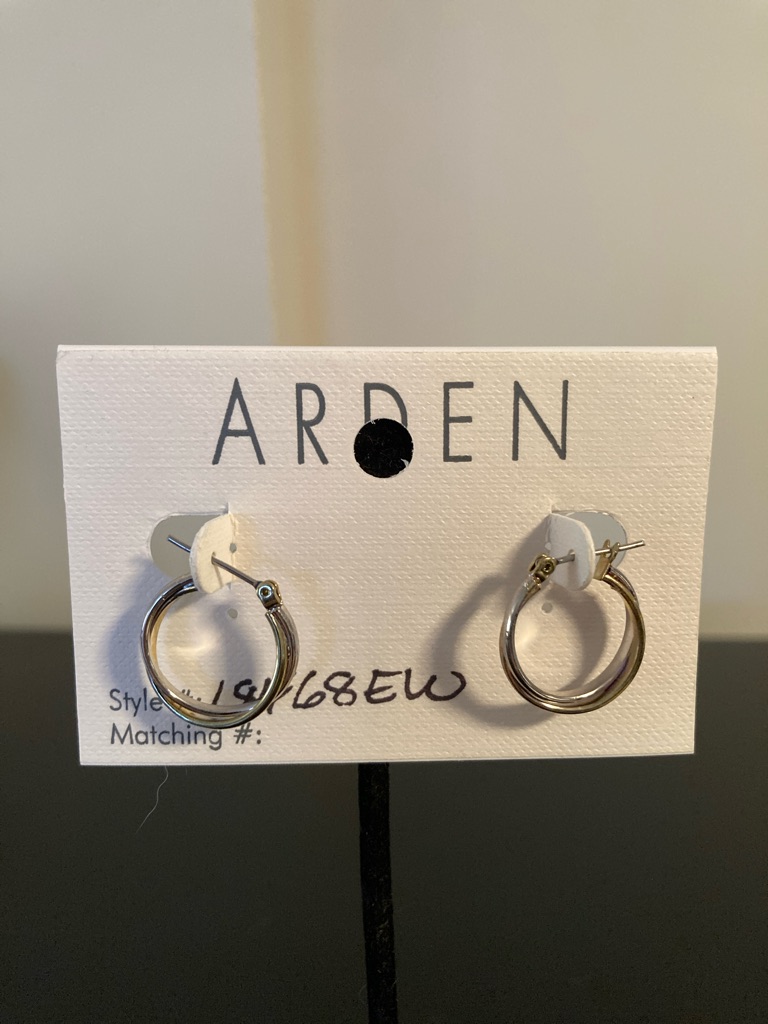 Ardene Shiny Silver Double Hoop Earrings